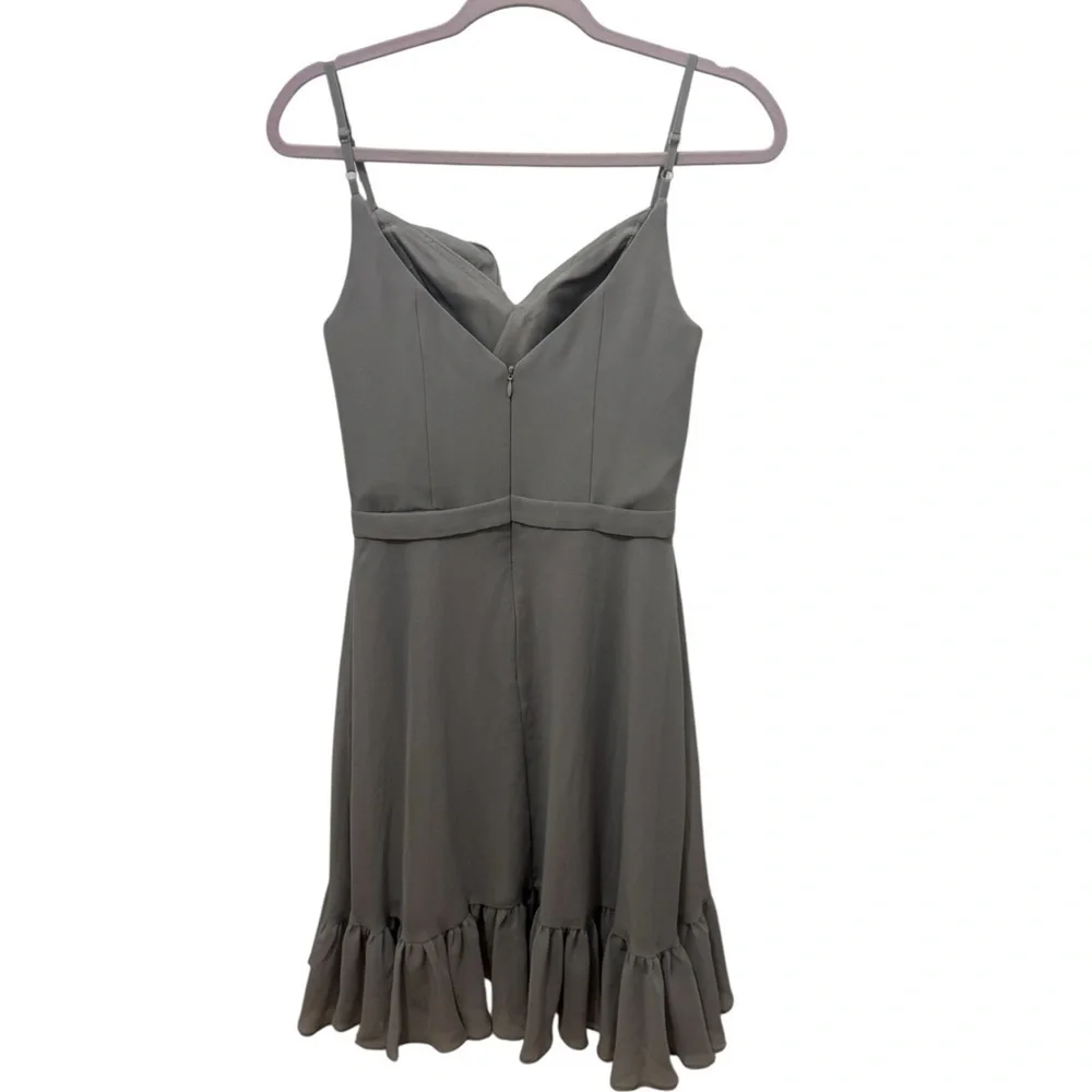 JJ’s House Silver Ruffle Midi Dress Size 0